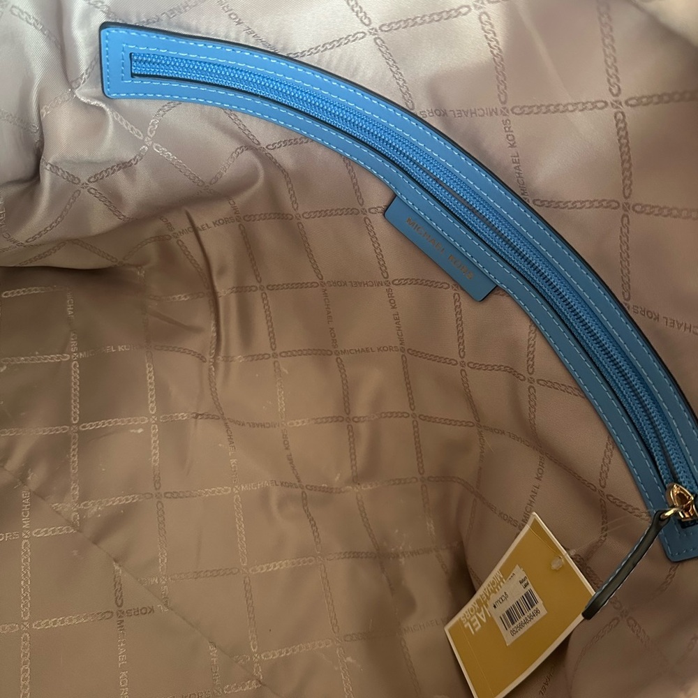 Michael Kors Sky Blue Tote with Gold Accents - Picture 7 of 8